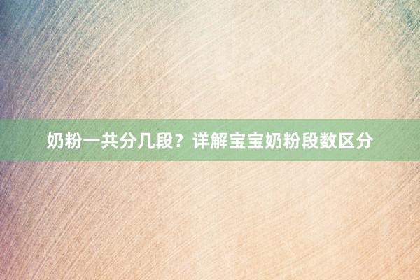 奶粉一共分几段？详解宝宝奶粉段数区分